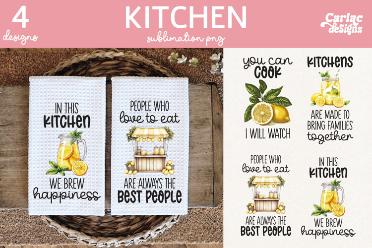 Lemons Kitchen Towel Sublimation, Farmhouse Kitchen Towel