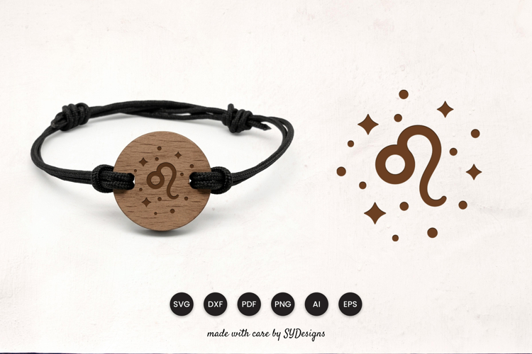 Leo Bracelet Laser Cut SVG - Wooden Zodiac Laser Cut