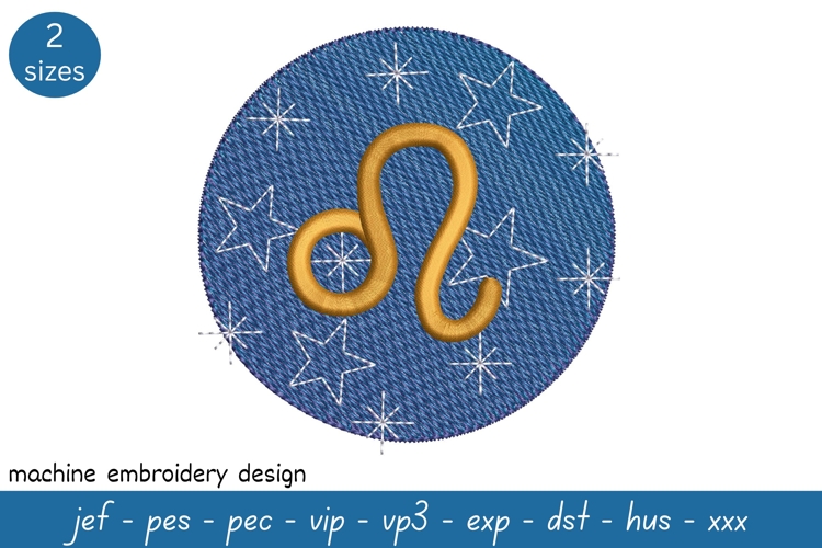 Leo Embroidery Design - Astrological Embroidery Pattern