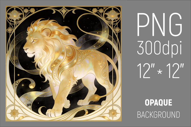 Leo Zodiac Sign Clipart | Mystical Horoscope Illustratio
