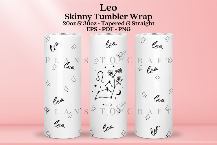 Leo Zodiac Skinny Tumbler Sublimation Wrap SVG