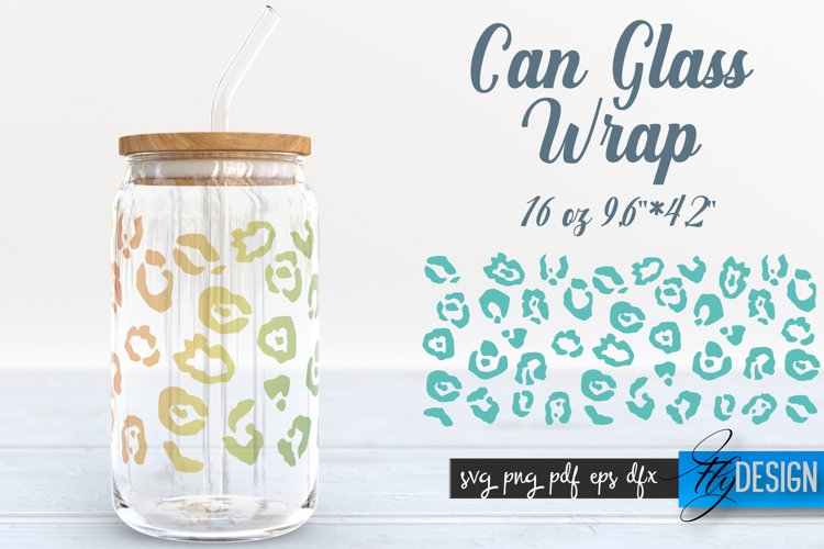 Can Glass Wrap | Animals SVG | Leopard SVG Design | Template