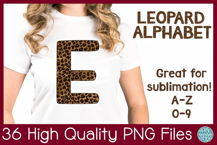 Leopard PNG Letters and Numbers