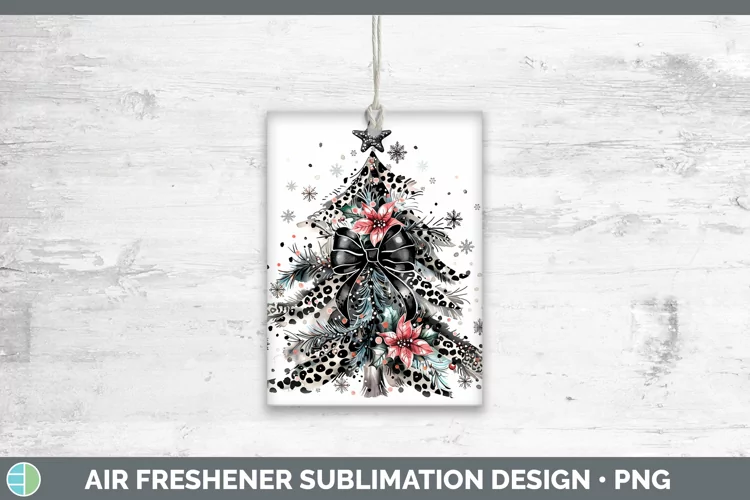 Leopard Black Christmas Tree Air Freshener Sublimation Car F