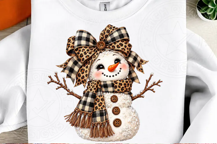 Leopard Buffalo Plaid Snowman Rustic Christmas Holiday PNG