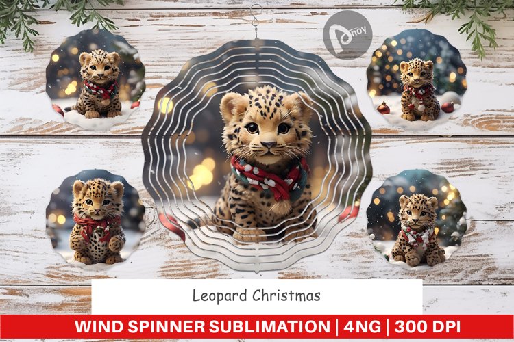 Wind Spinner Leopard Christmas
