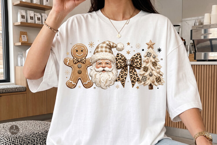 Leopard Christmas Crew PNG Design,Retro Coquette Png example image 1
