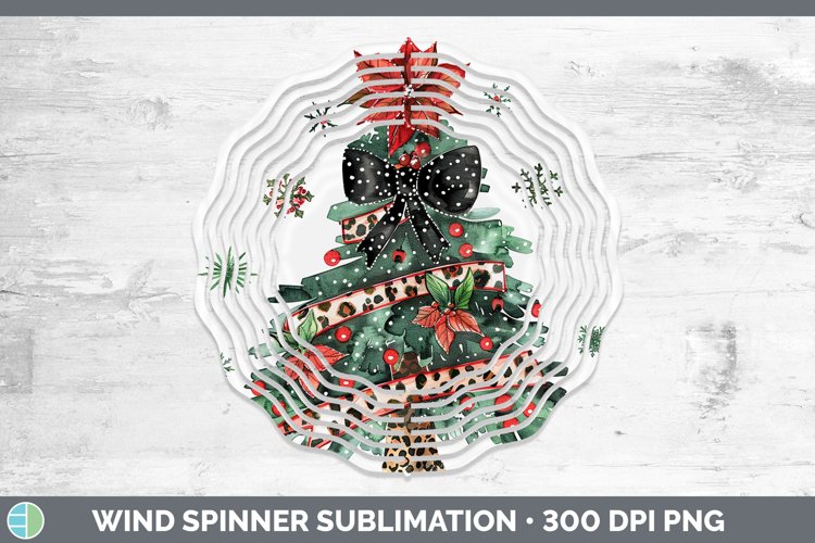 Leopard Christmas Tree Wind Spinner Sublimation Spinner Desi