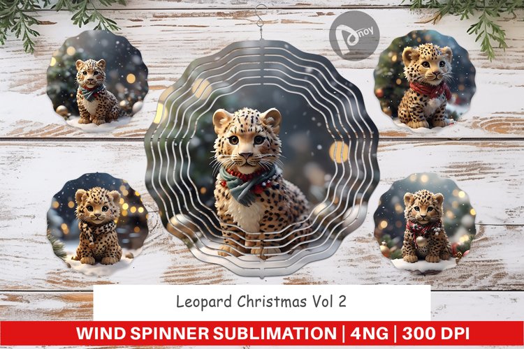 Wind Spinner Leopard Christmas