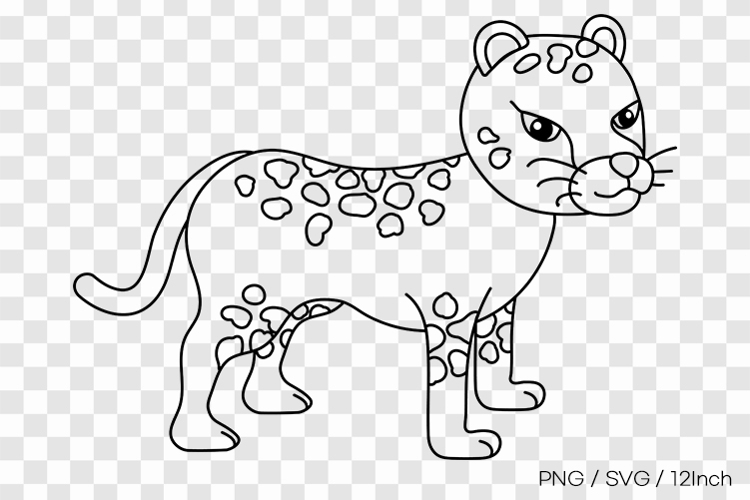 Spotted safari wild leopard cat pattern PNG animal clipart
