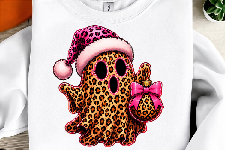Leopard Ghost Christmas PNG