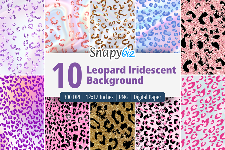 Leopard Seamless Iridescent Digital Paper