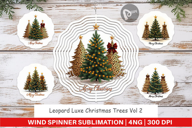 Leopard Christmas Trees Wind Spinner example image 1