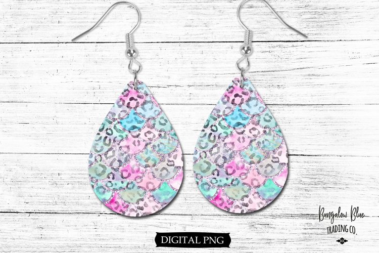 Leopard Mermaid Teardrop Earring Png