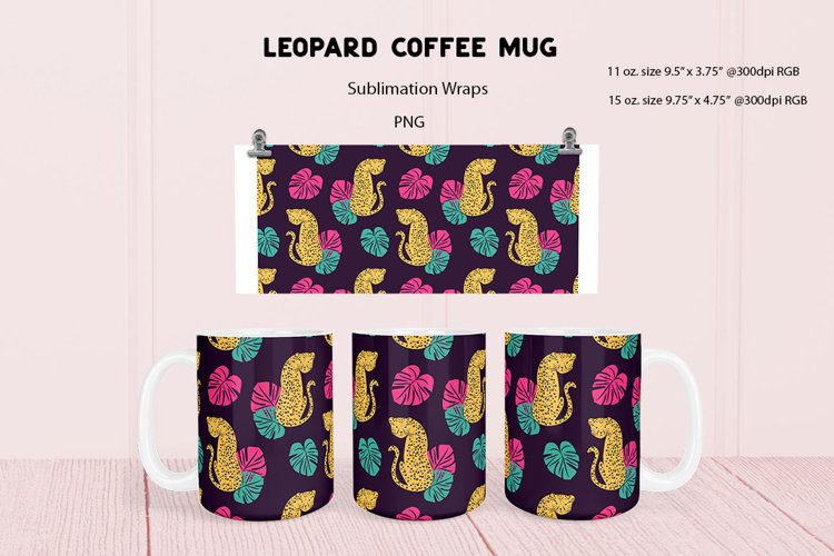 Leopard Pattern Coffee Mug Sublimation example image 1