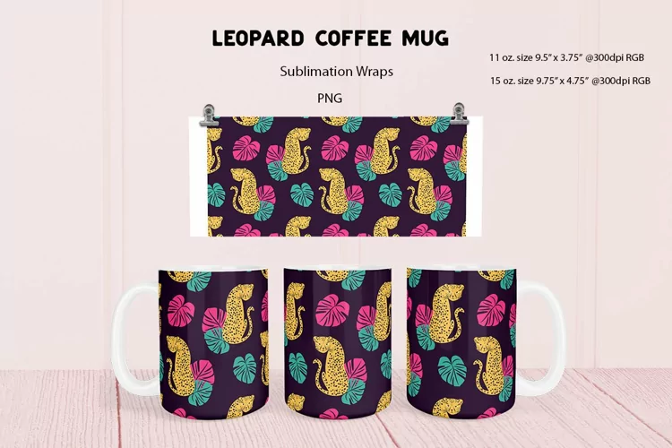 Leopard Pattern Coffee Mug Sublimation