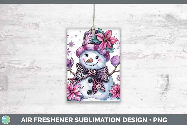 Leopard Pink Snowman Air Freshener Sublimation Car Freshener