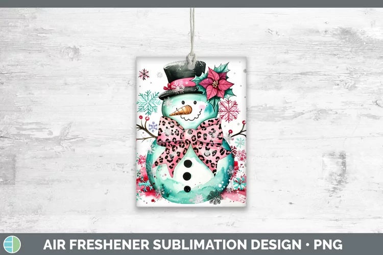 Leopard Pink Teal Snowman Air Freshener Sublimation Car Fres
