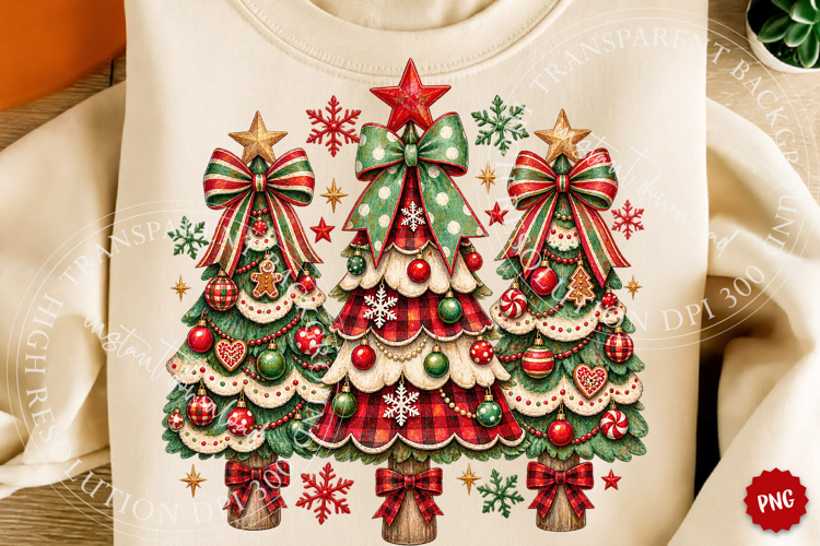 Leopard Plaid Christmas Trees PNG