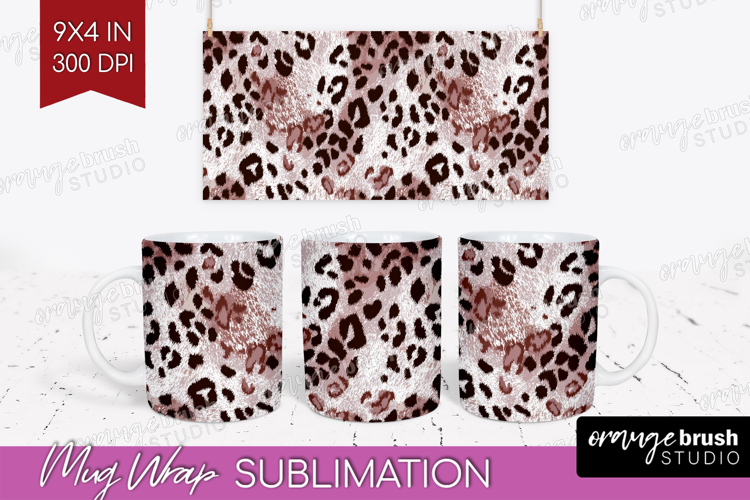 Leopard Print Mug Wrap - Animal Print Mug PNG Sublimation