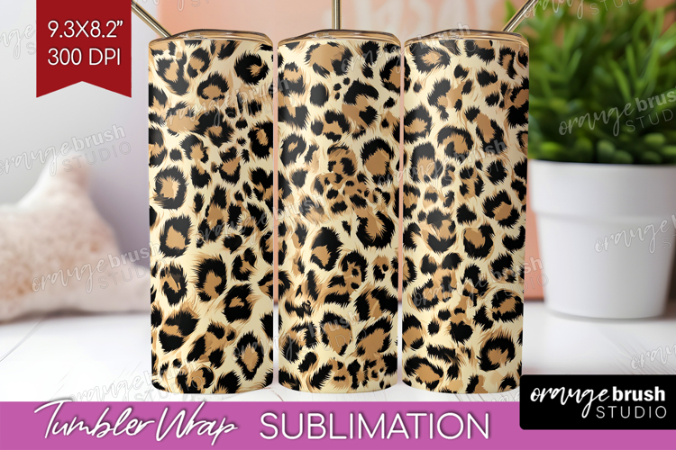 Leopard Print Tumbler Wrap - Animal Print Tumbler PNG