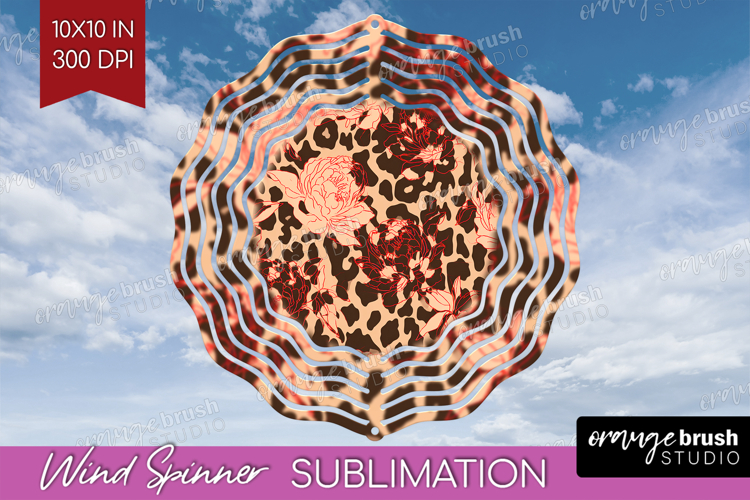 Leopard Print Wind Spinner Sublimation PNG - Animal Print