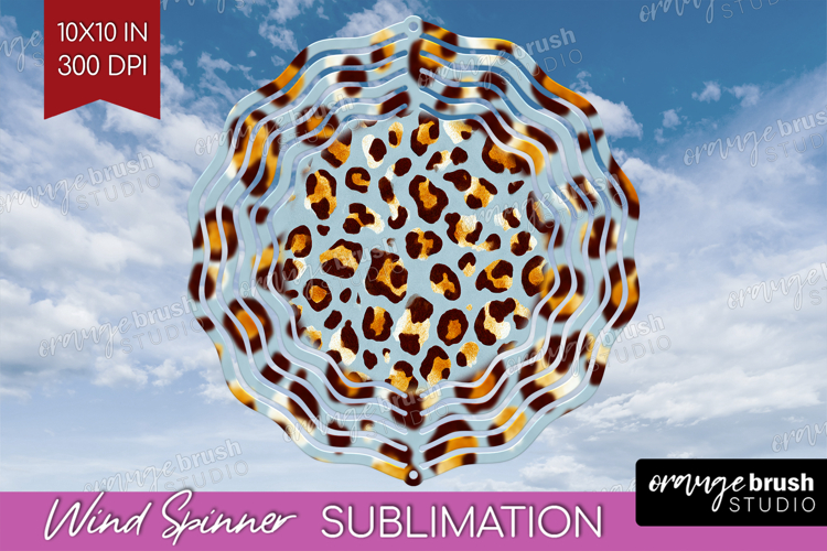 Leopard Print Wind Spinner Sublimation PNG - Animal Print