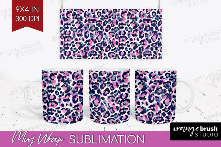 Leopard Print Mug Wrap - Animal Print Mug PNG Sublimation