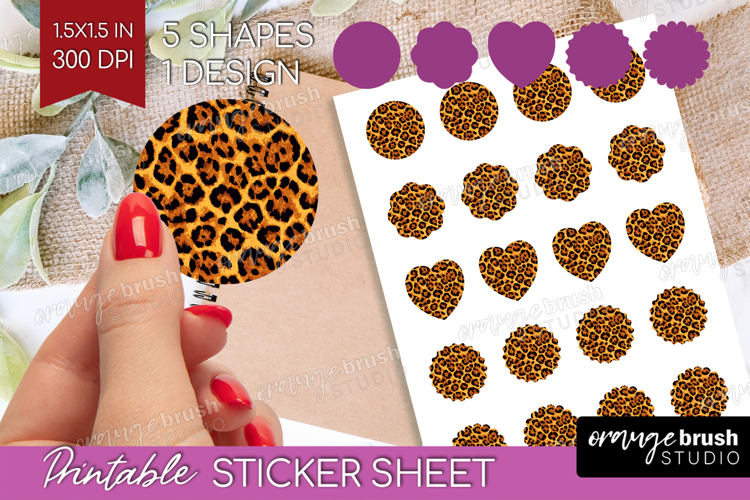 Leopard Print Round Sticker - Animal Print Printable Sticker