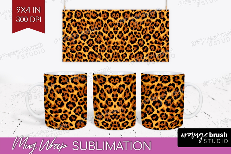 Leopard Print Mug Wrap - Animal Print Mug PNG Sublimation