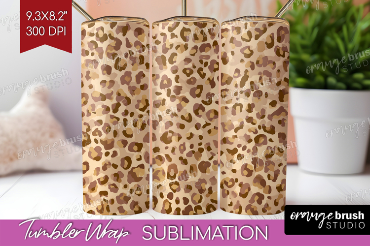 Leopard Print Tumbler Wrap - Animal Print Tumbler PNG