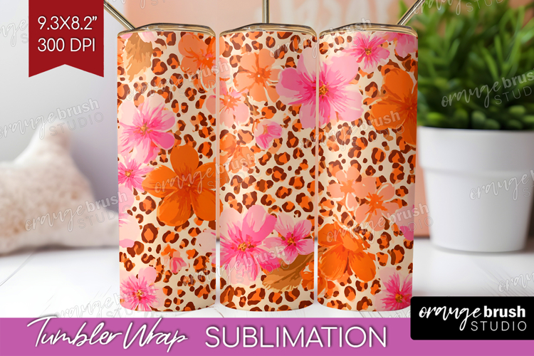 Leopard Print Tumbler Wrap - Animal Print Tumbler PNG