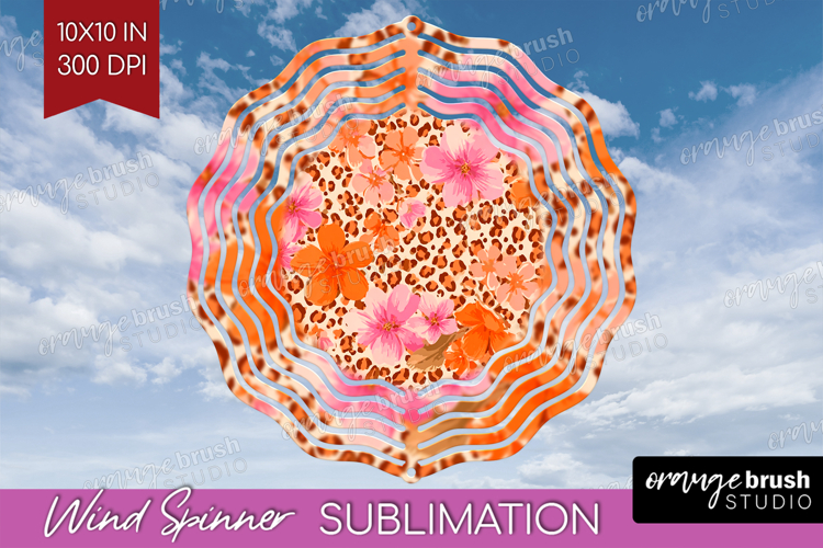 Leopard Print Wind Spinner Sublimation PNG - Animal Print