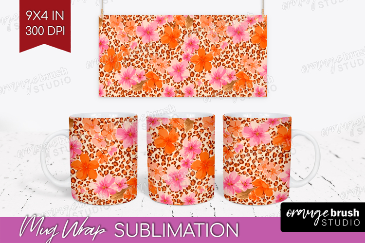 Leopard Print Mug Wrap - Animal Print Mug PNG Sublimation