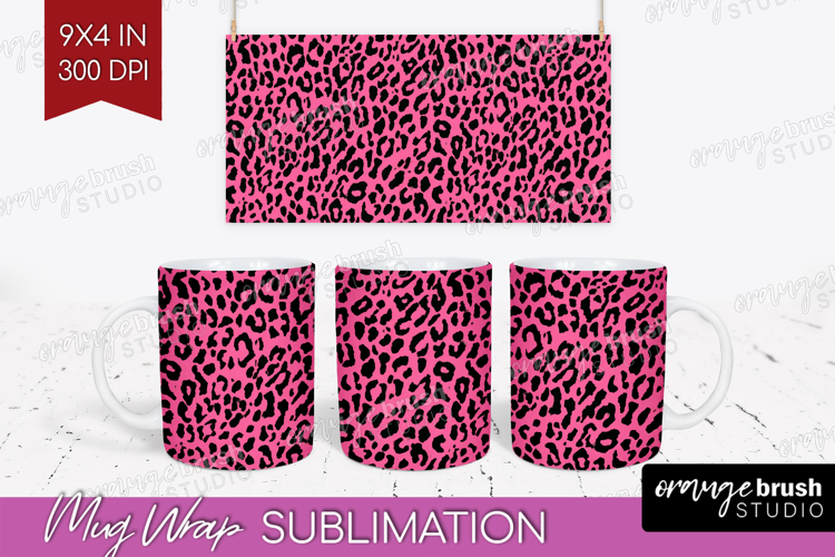 Leopard Print Mug Wrap - Animal Print Mug PNG Sublimation