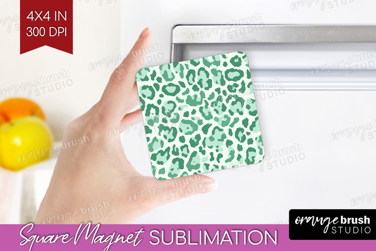 Leopard Print Magnet Sublimation - Animal Print Square PNG