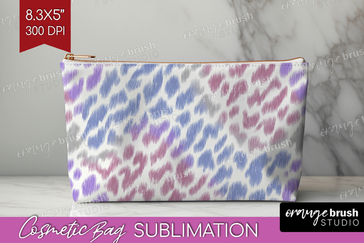 Leopard Print Cosmetic Bag - Animal Print Makeup Bag PNG