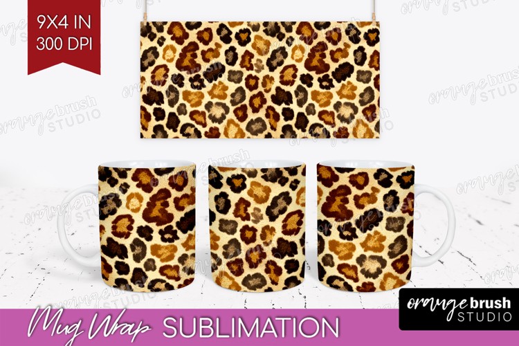 Leopard Print Mug Wrap - Animal Print Mug PNG Sublimation