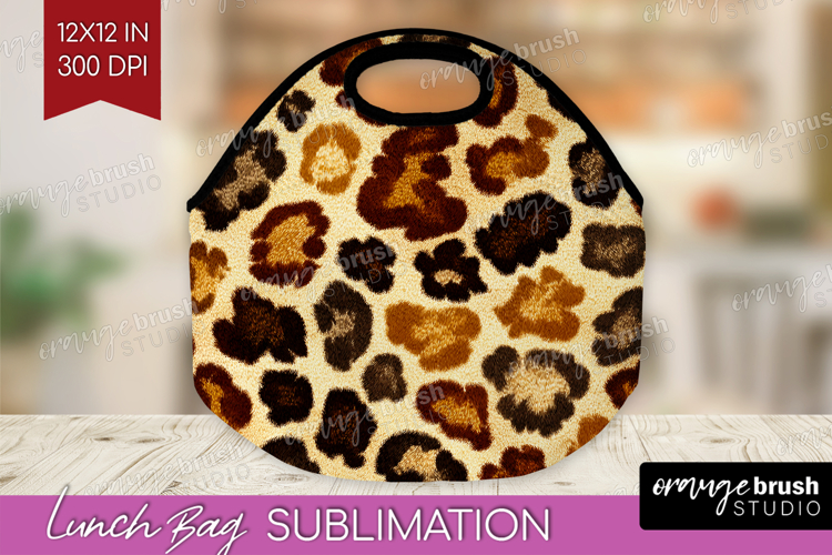 Leopard Print Lunch Bag - Animal Print Lunch Bug PNG