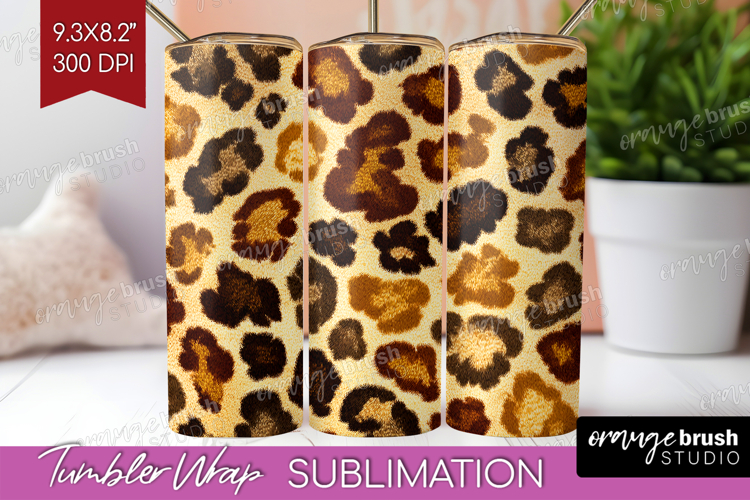 Leopard Print Tumbler Wrap - Animal Print Tumbler PNG