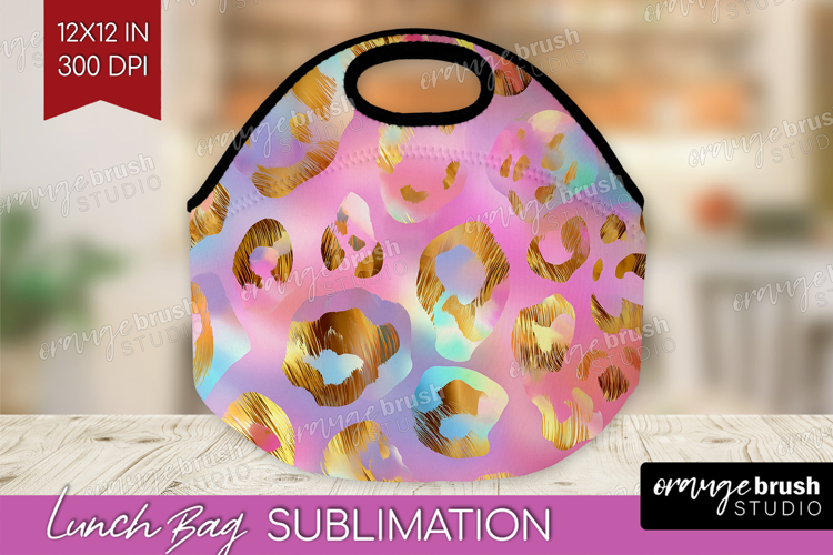 Leopard Print Lunch Bag - Animal Print Lunch Bug PNG