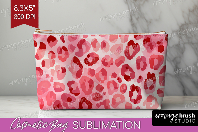 Leopard Print Cosmetic Bag - Animal Print Makeup Bag PNG