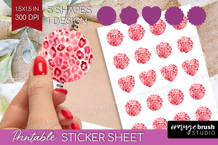 Leopard Print Round Sticker - Animal Print Printable Sticker