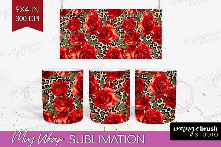 Leopard Print Mug Wrap - Animal Print Mug PNG Sublimation