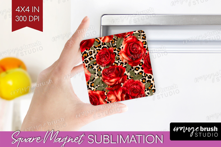 Leopard Print Magnet Sublimation - Animal Print Square PNG