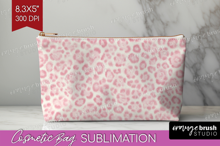 Leopard Print Cosmetic Bag - Animal Print Makeup Bag PNG