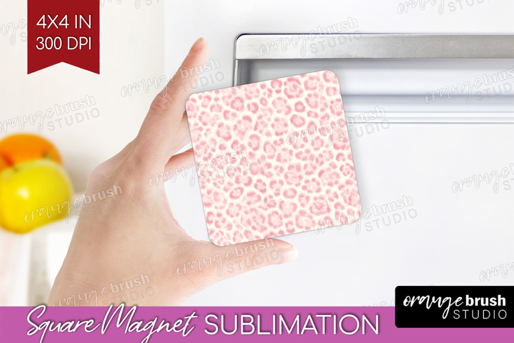 Leopard Print Magnet Sublimation - Animal Print Square PNG