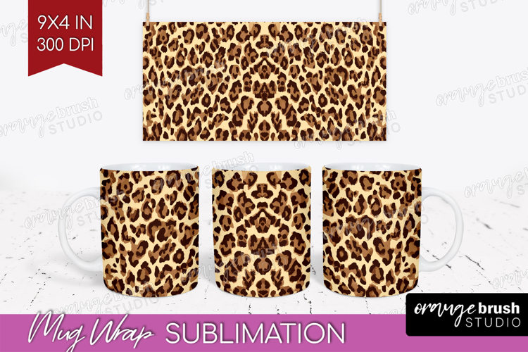 Leopard Print Mug Wrap - Animal Print Mug PNG Sublimation