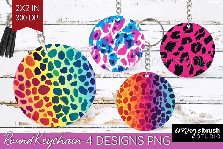 Leopard Print Keychain PNG - Cheetah Keychain Sublimation