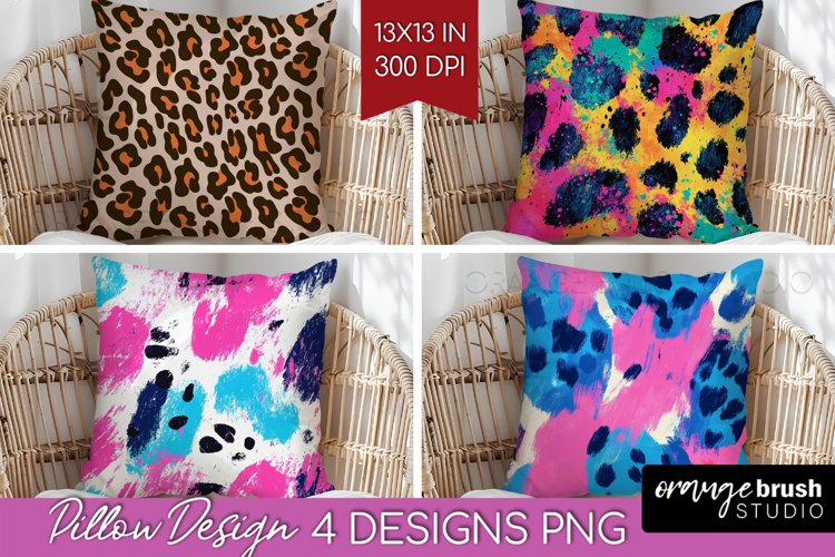 Leopard Print Pillow Sublimation - Cheetah Pillow Cover PNG